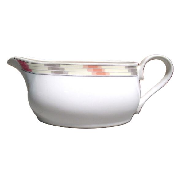 Studio Nova Gravy Boat Villager Mesa Pattern Ceramic Handle Spout Japan 1988 - Picture 1 of 4